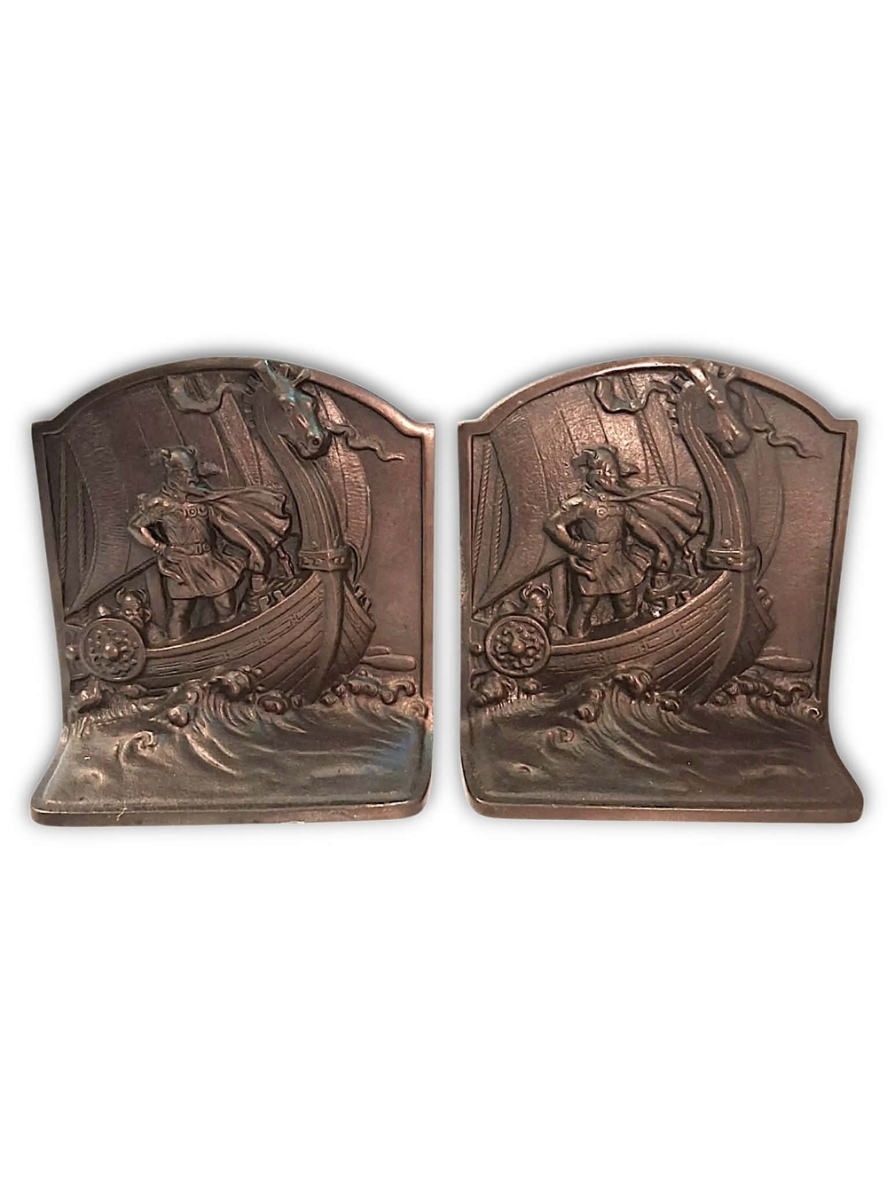 Viking Ship Metal Bookends Hubley Manufacturing Company
